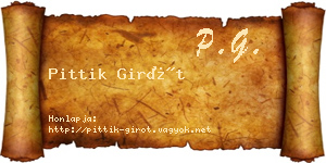 Pittik Girót névjegykártya